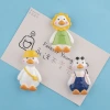New simple and creative cartoon Internet celebrity, cute crooked-necked duck magnetic resin fridge magnet, three-dimensional magnetic attraction home Specification image